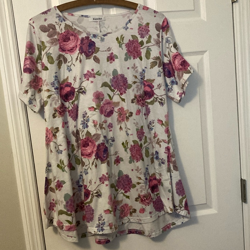 Off white floral tunic